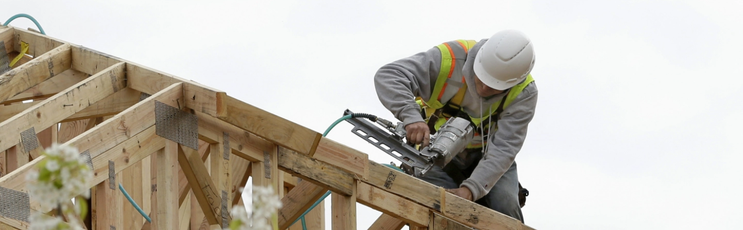 Construction worker on roof